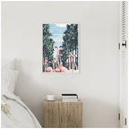 Sylvie Palm Trees and Flamingos Framed Canvas by Sarah Eisenlohr