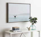 Sylvie Whale Tail In The Mist Framed Canvas by Amy Peterson