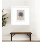 Muted Tan and Blue Colorblock Botanical Palm by The Creative Bunch Studio Framed Wall Art Print
