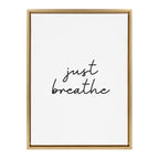 Sylvie Just Breathe BW Framed Canvas by The Creative Bunch Studio
