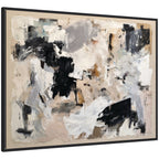 Expressive Tonal Neutral Abstract by The Creative Bunch Studio Framed Canvas Wall Art Print