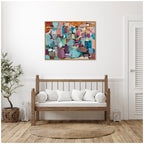 Sylvie Gemstones in Jewel Tones Framed Canvas by Leah Nadeau