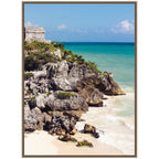 Sylvie Tulum Ruins Mexico Seascape Framed Canvas by Stephanie Klatt