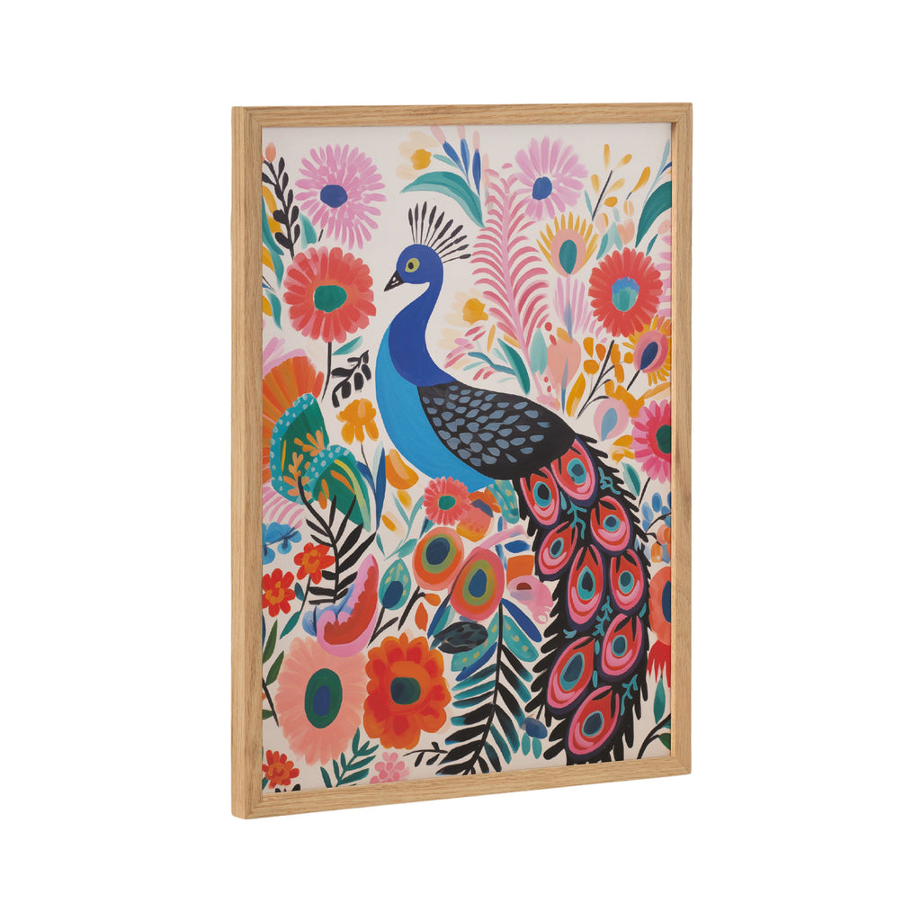 Gallery Bright Colorful Boho Peacock and Botanicals Print by The Creative Bunch Studio