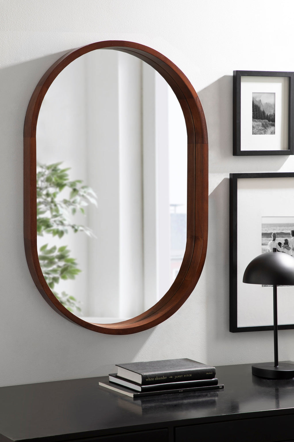 Hutton Wood Framed Capsule Mirror