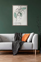 Blake Tranquil Fiddle Leaf Framed Printed Glass by Elizabeth Silver