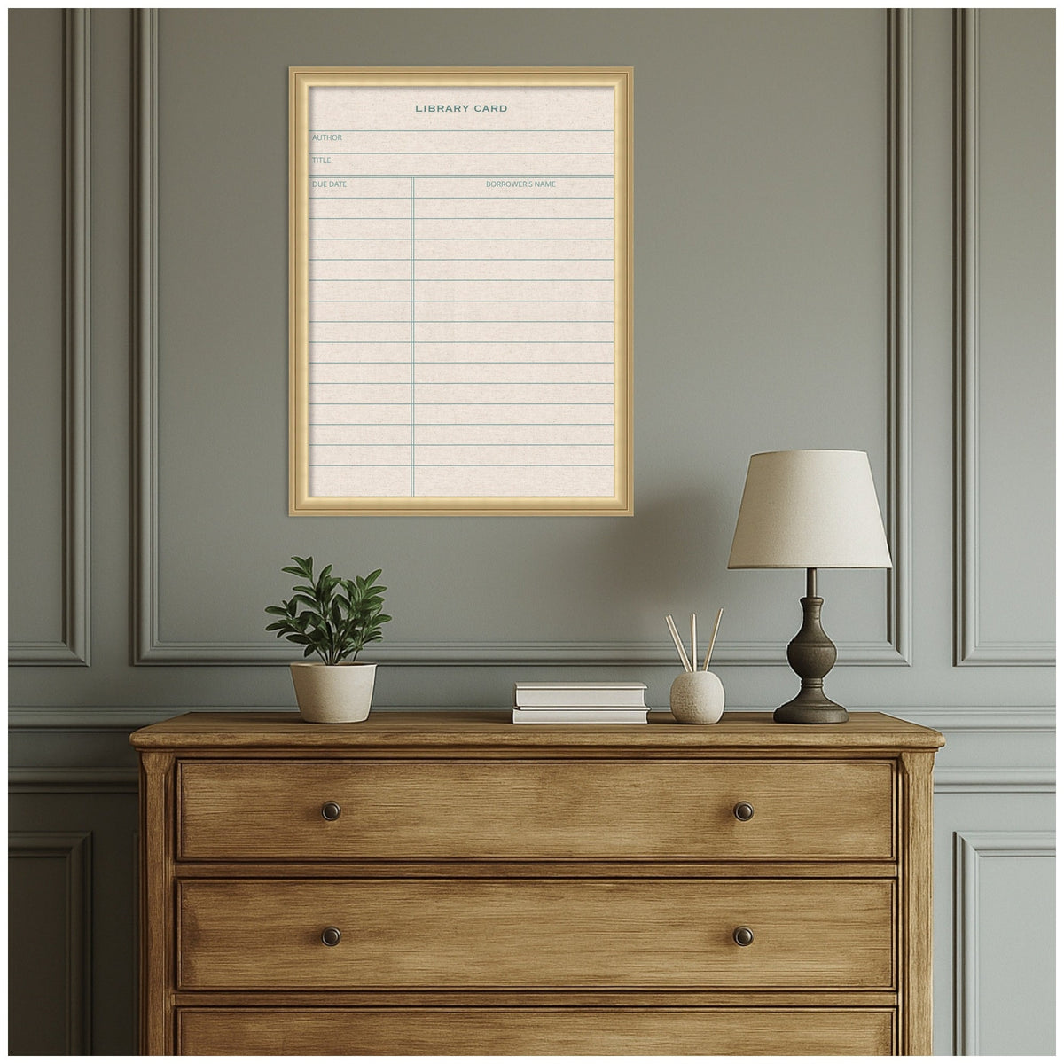 Framed Fabric Pinboard Linen Library Card Wall Organization