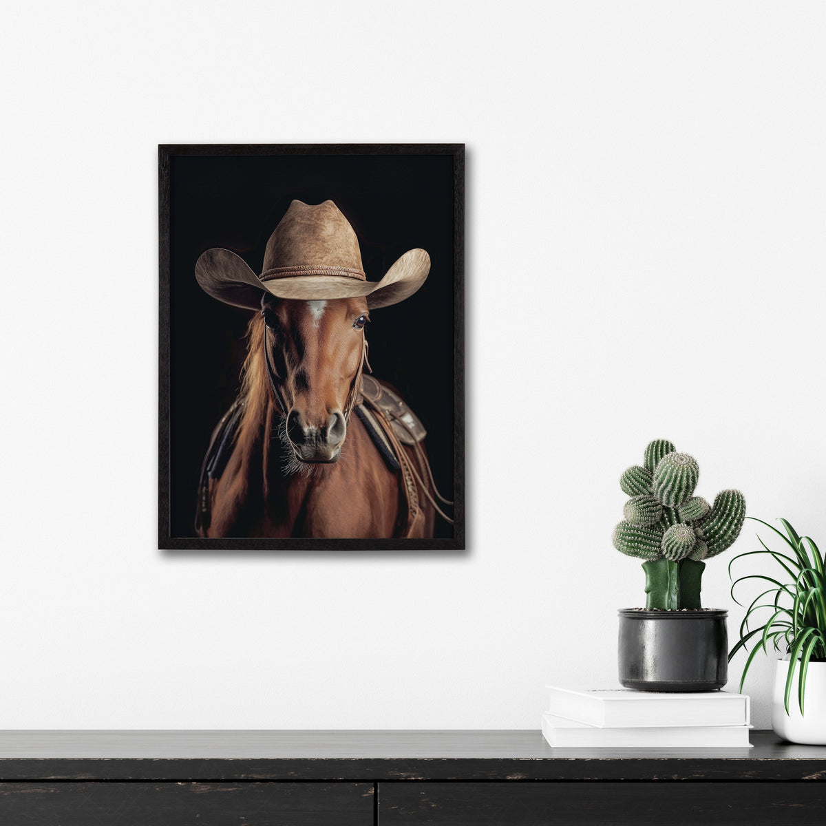 Gallery Horse Wearing a Western Cowboy Hat Print by The Creative Bunch Studio