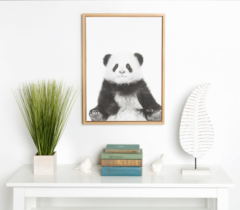 Sylvie Panda Framed Canvas by Simon Te Tai