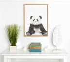 Sylvie Panda Framed Canvas by Simon Te Tai