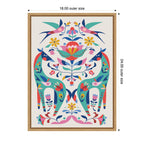 Sylvie Folk-Art Horses and Birds Framed Canvas by Rachel Lee
