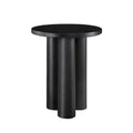 Nord Round Shape Modern Wood Side End table in Black