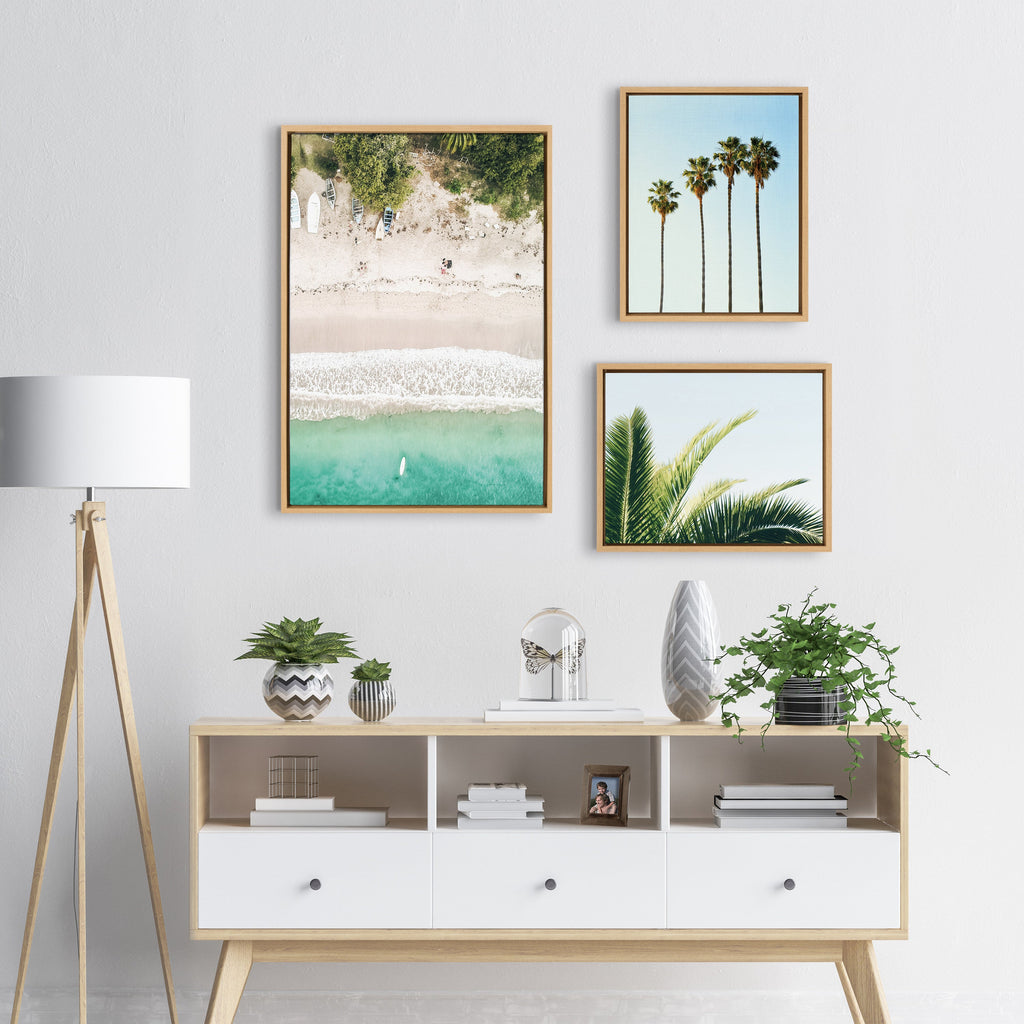 Sylvie Tropical Beach Framed Canvas Set