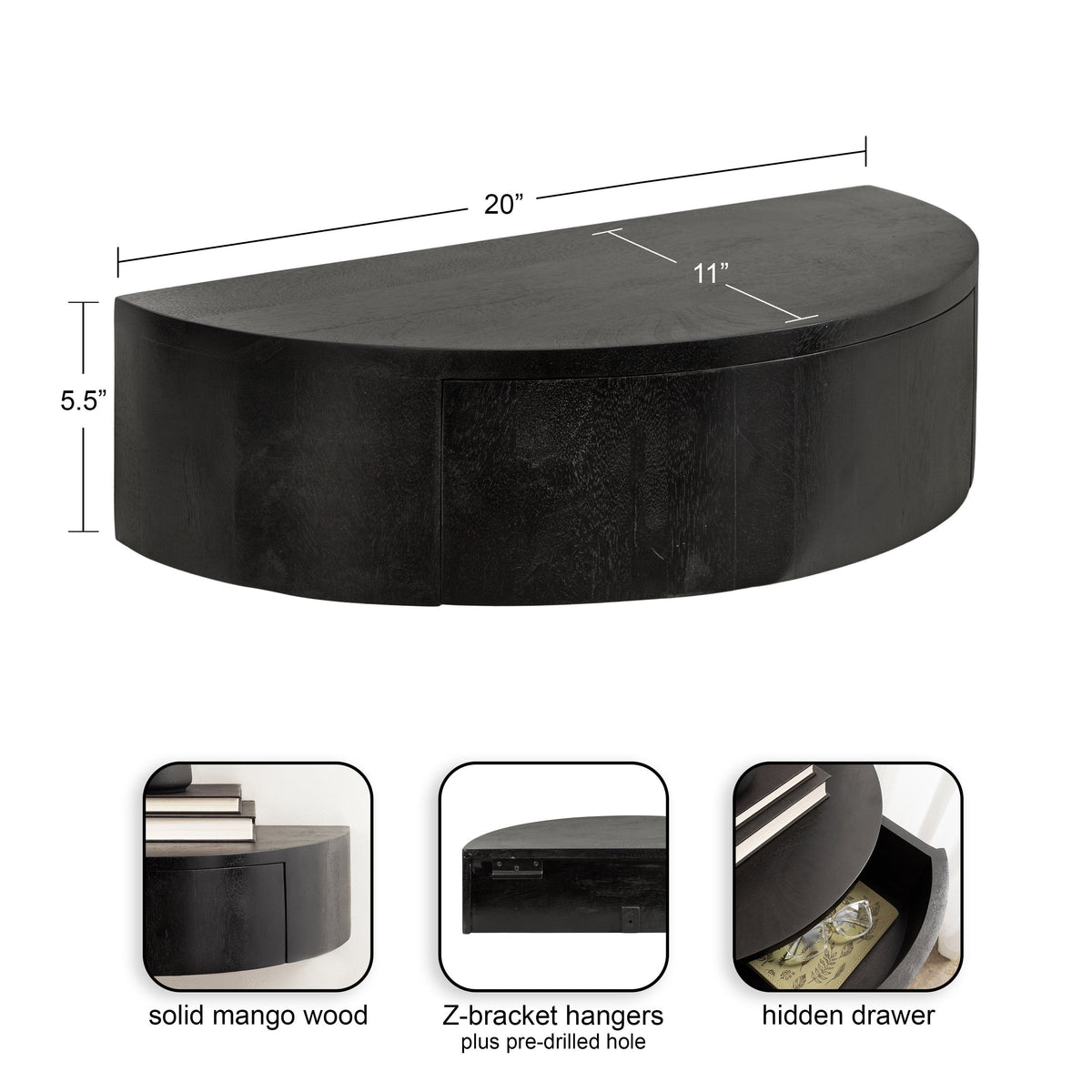 Reid Floating Wood Side Table