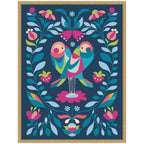 Sylvie Love Birds Framed Canvas by Rachel Lee