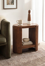 Cakora Capsule Wood Side Table
