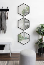 Rhodes Framed Hexagon Wall Mirror Set