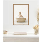 Sylvie Cheetah in Terrazzo Bathtub Framed Canvas by Amy Peterson