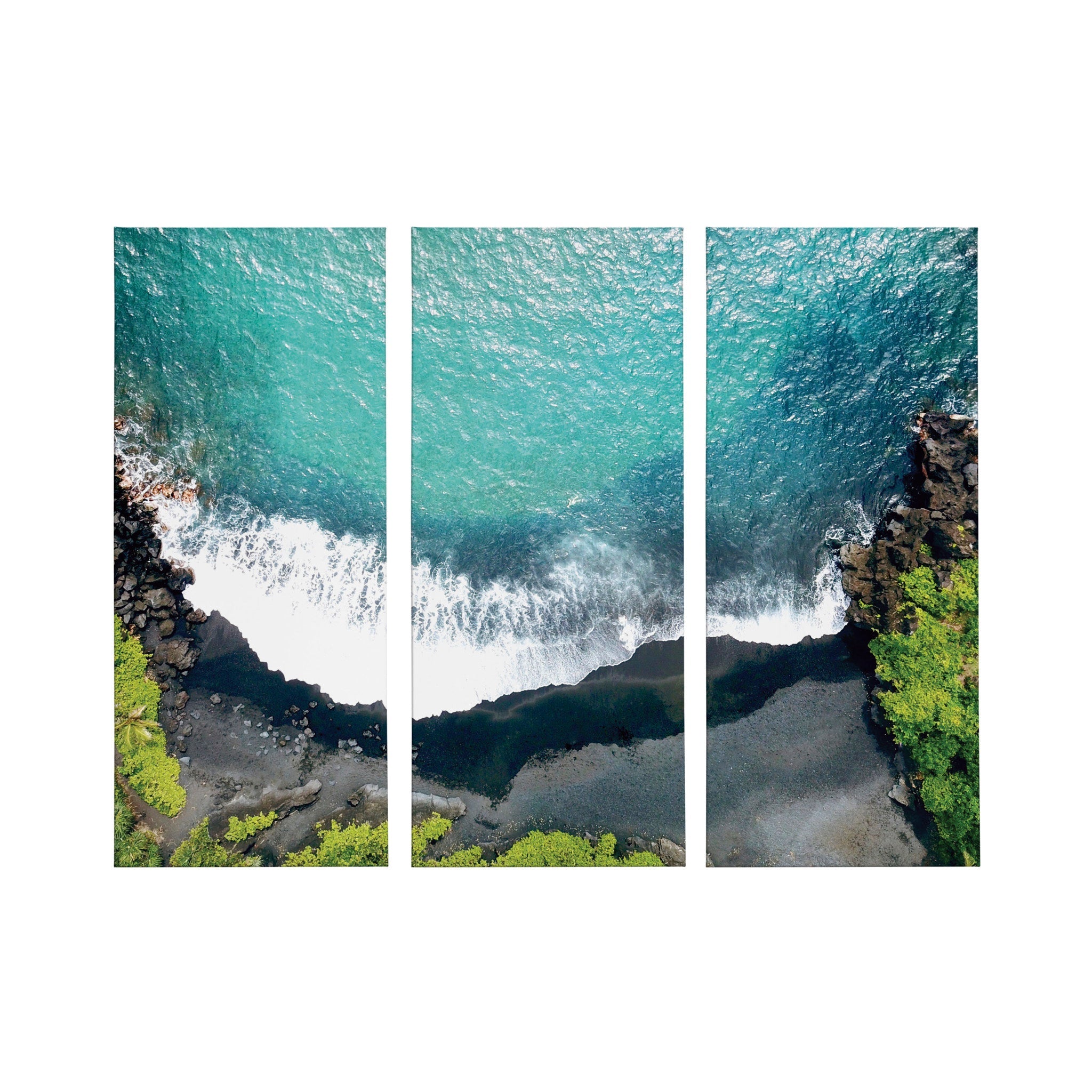 Maui Black Sands Beach Canvas by Rachel Bolgov
