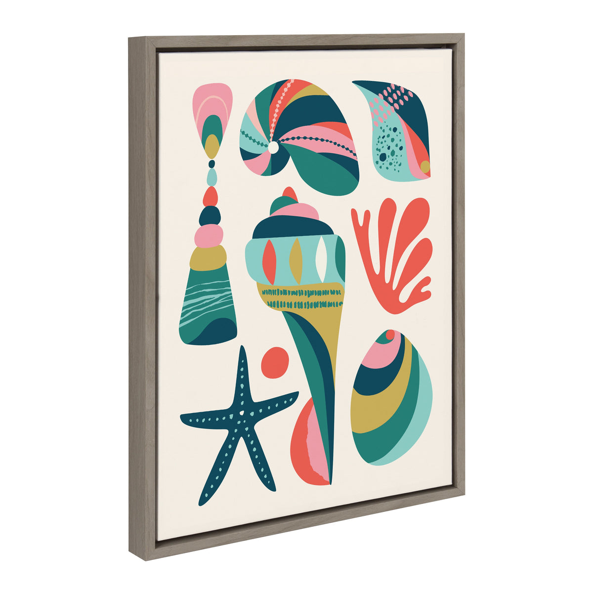 Sylvie Seashells Framed Canvas by Rachel Lee of My Dream Wall