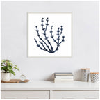 Sylvie Coastal Coral Seaweed Botanical 6 Framed Canvas by The Creative Bunch Studio