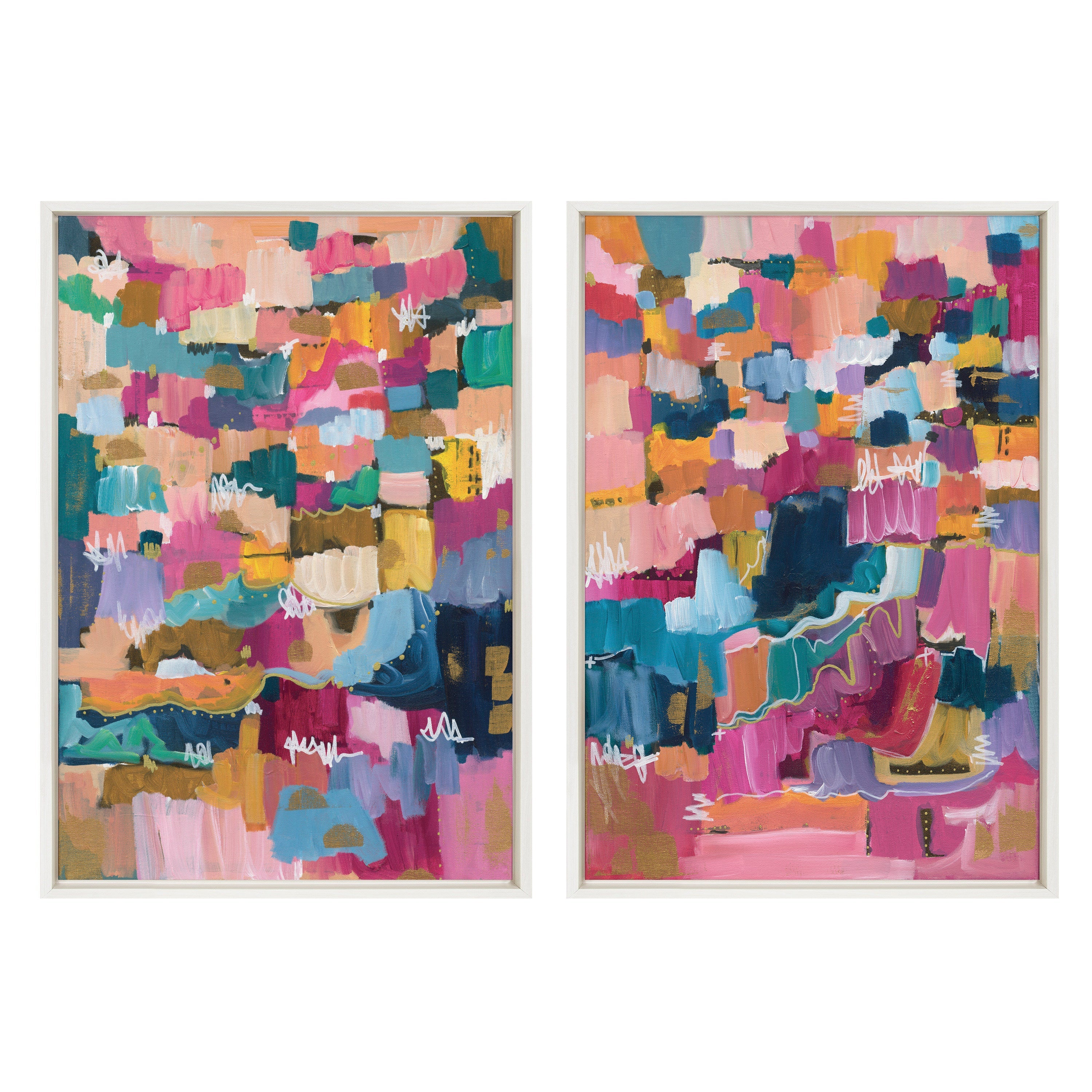 Sylvie Applause Framed Canvas Set by Leah Nadeau