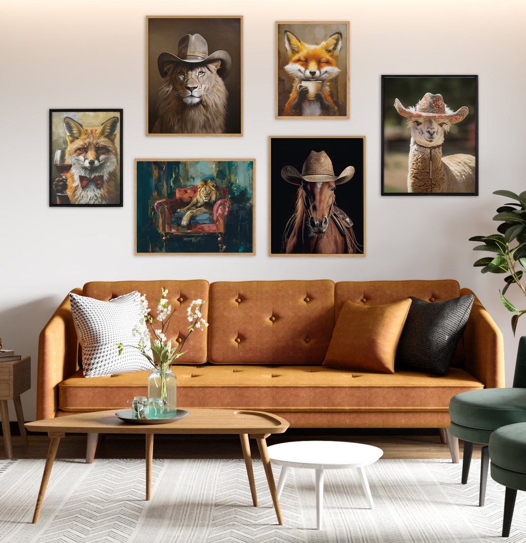 Gallery Traditional Fox Wine Tasting Print by The Creative Bunch Studio