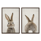 Sylvie Bunny Portrait and Bunny Tail Framed Canvas Art Set by Amy Peterson Art Studio