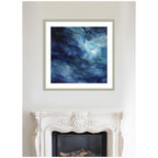 Framed Art Rich Blue Watery Abstract by The Creative Bunch Studio
