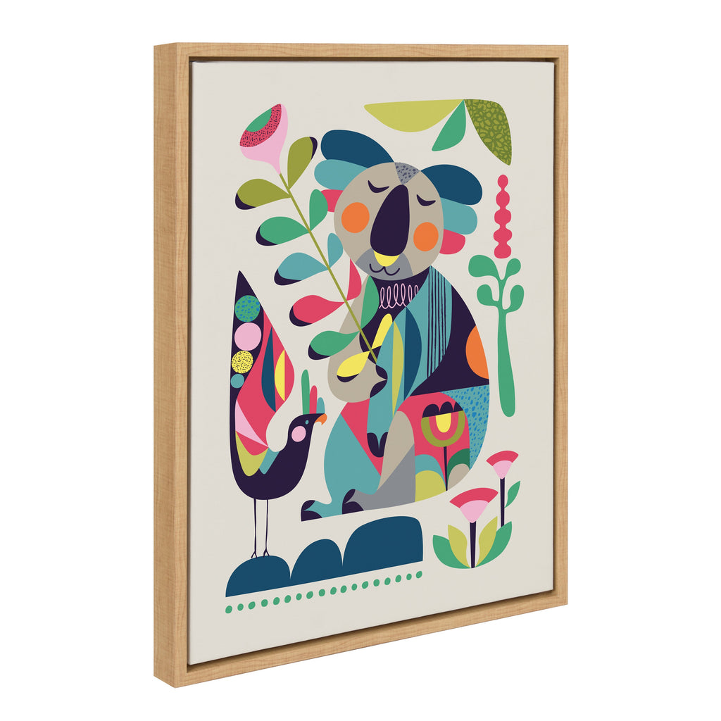 Sylvie Mid Century Modern Koala Framed Canvas by Rachel Lee of My Dream Wall