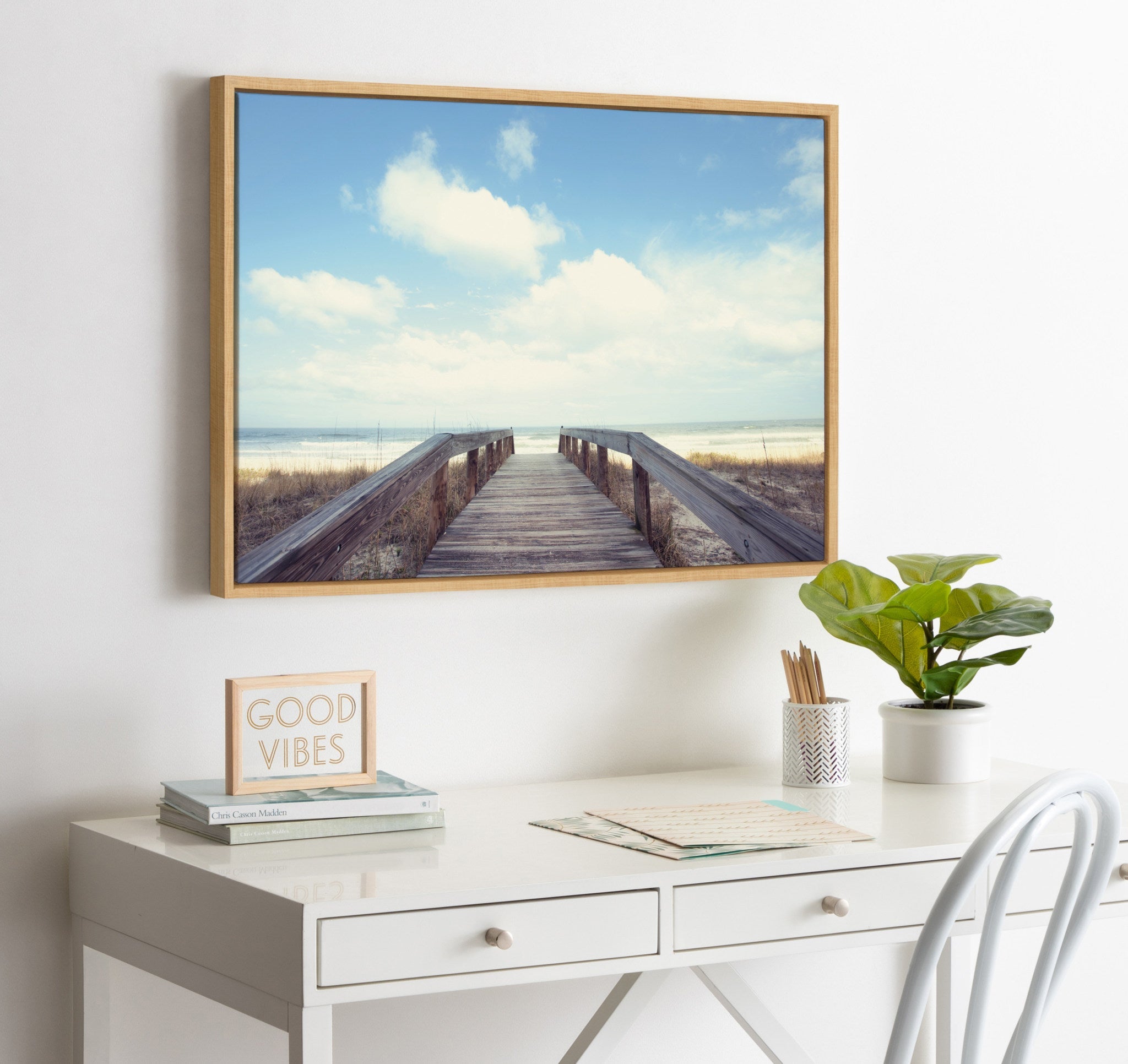 Sylvie To The Beach Framed Canvas by Matt Meyer