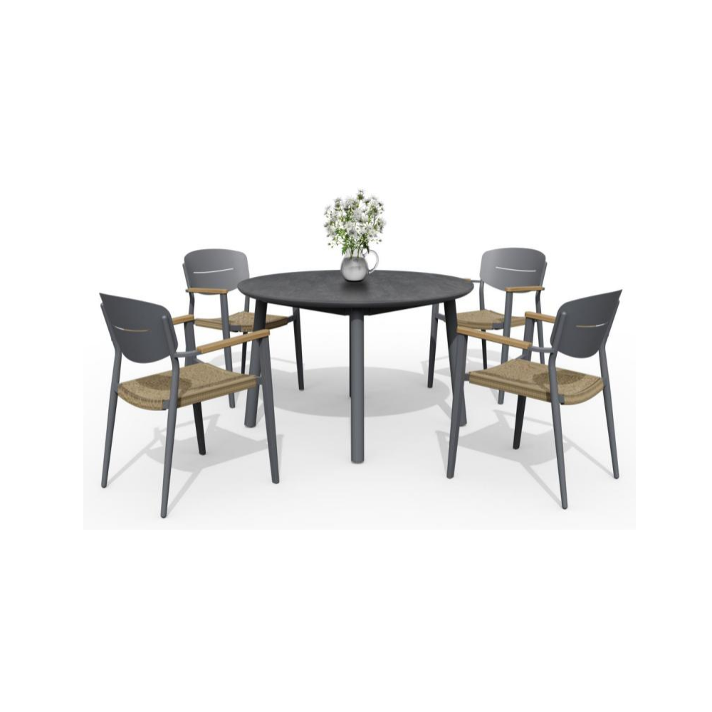 Gin 5-Piece Wicker Dining Set