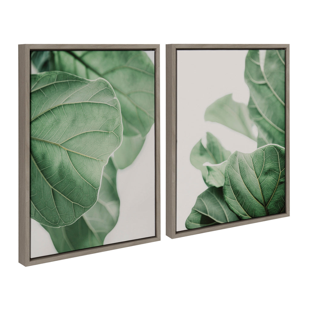 Sylvie Plant Study 6 and Plant Study 7 Framed Canvas Set by Alicia Abla