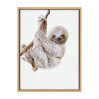 Sylvie Baby Sloth Hanging Around Framed Canvas by Amy Peterson Art Studio