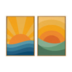 Sylvie Sunshine 1 and 2 Framed Canvas Art Set by Carrie Cantwell