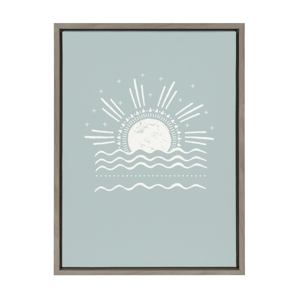 Sylvie Sun Beach Tropical Surf Framed Canvas by The Creative Bunch Studio