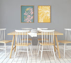 Sylvie Floral in Teal Framed Canvas by Apricot and Birch