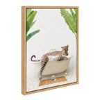 Sylvie Leopard in Bali Bath Framed Canvas by Amy Peterson Art Studio