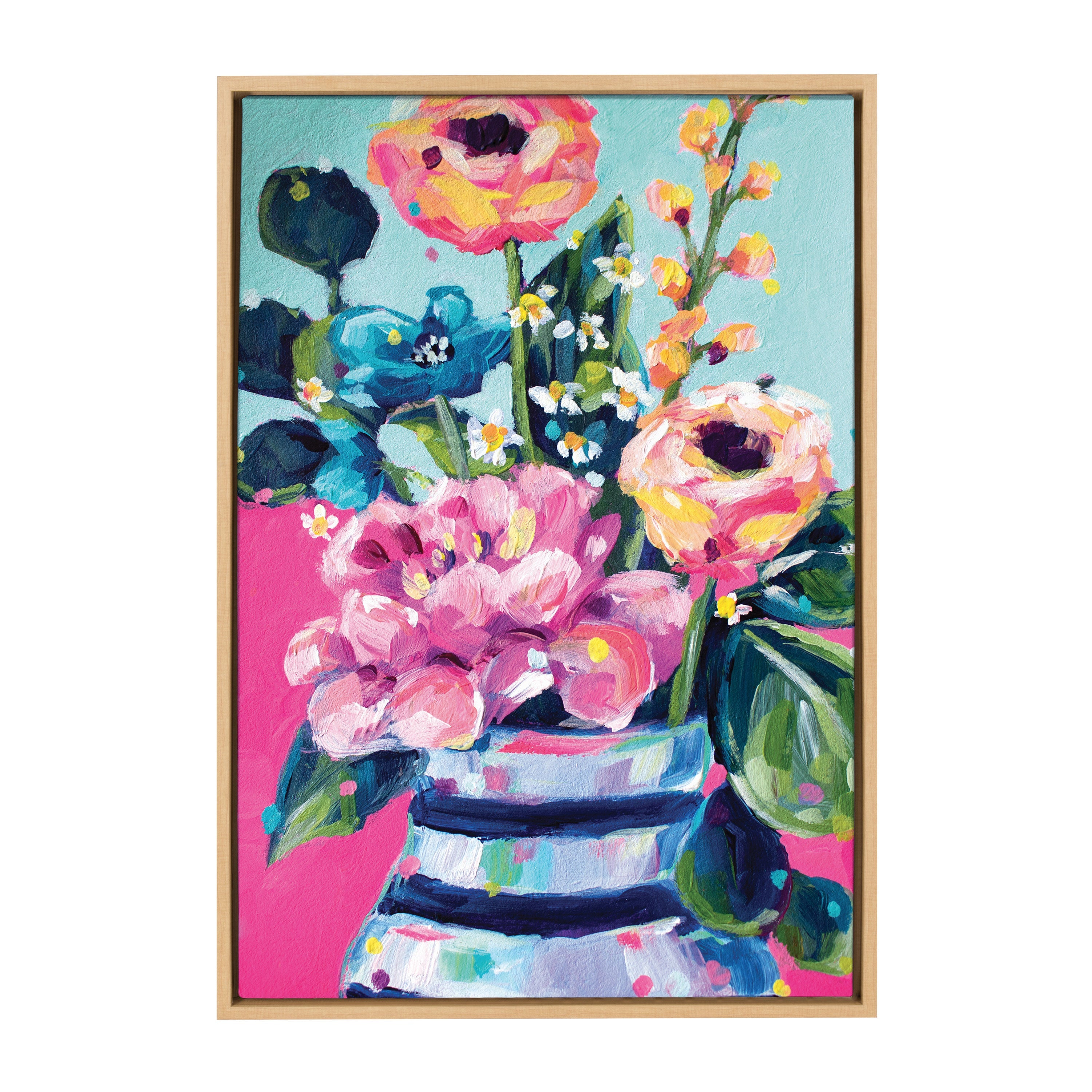 Sylvie Miss Mabel's Summer Bouquet Framed Canvas by Rachel Christopoulos