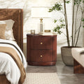 Valentine 24 2-Drawer Storage Side Table, Dark Walnut Beech Wood