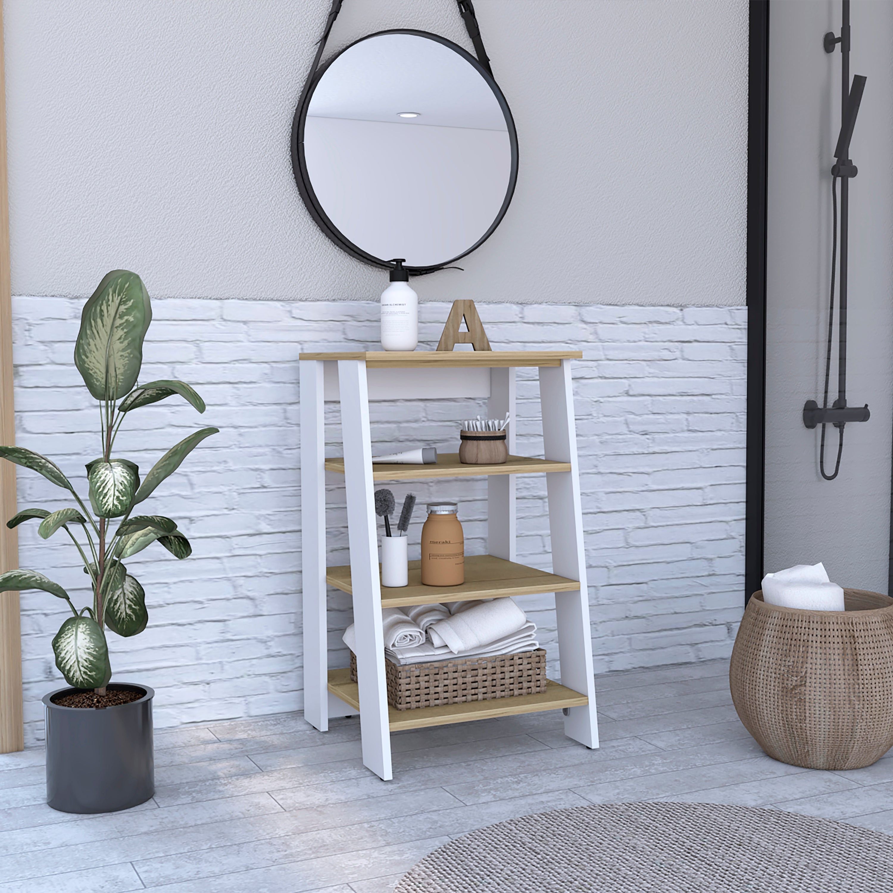 Phoenix Linen cabinet Four Shelves(D0102H2RLBU)