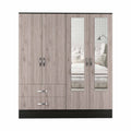 Florencia L Mirrored Armoire Two cabinets With Divisions Two Drawers(D0102H2RLUV)