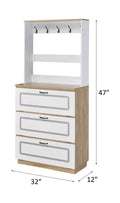 AcME Hewett Shoe cabinet, Light Oak & White Finish 97834(D0102H52YBJ)