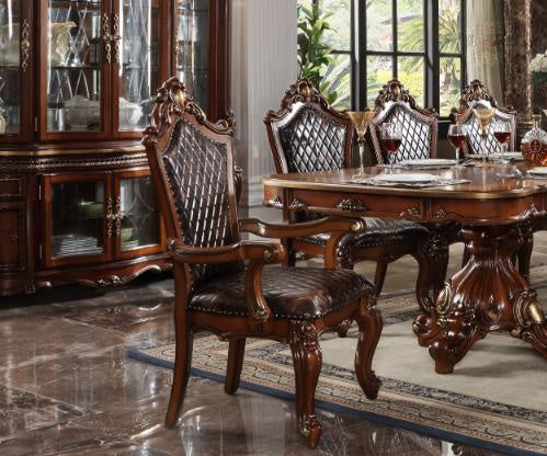 AcME Picardy Arm chair (Set-2), cherry Oak & PU 68223(D0102H59Y7X)