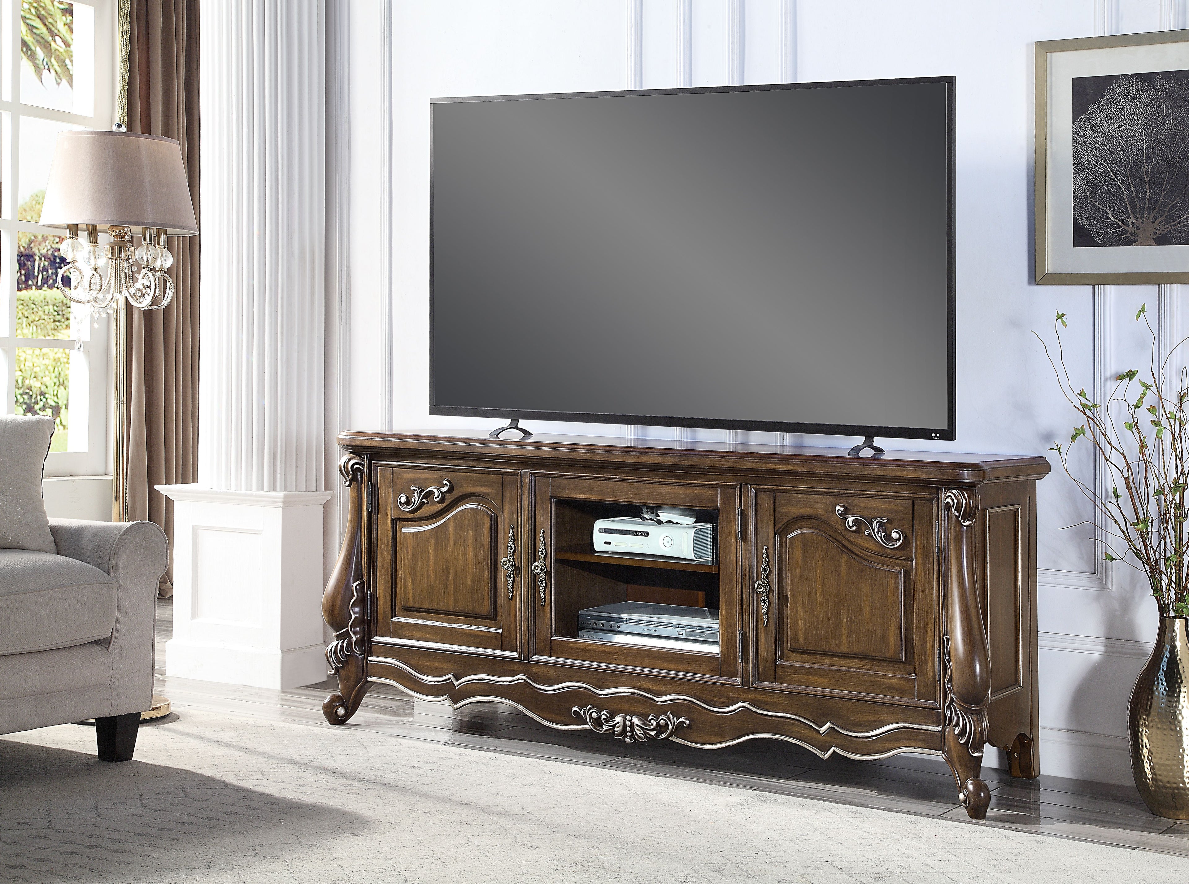 AcME Latisha TV STAND Antique Oak Finish LV01413(D0102H5IQY6)