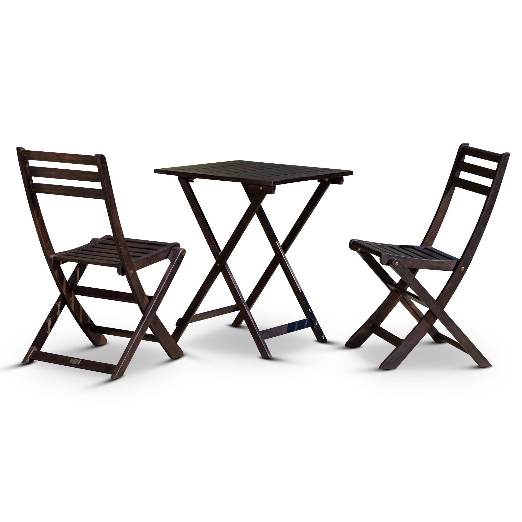 3-Piece Eucalyptus Bistro Set, Square, Espresso(D0102H5LKN2)