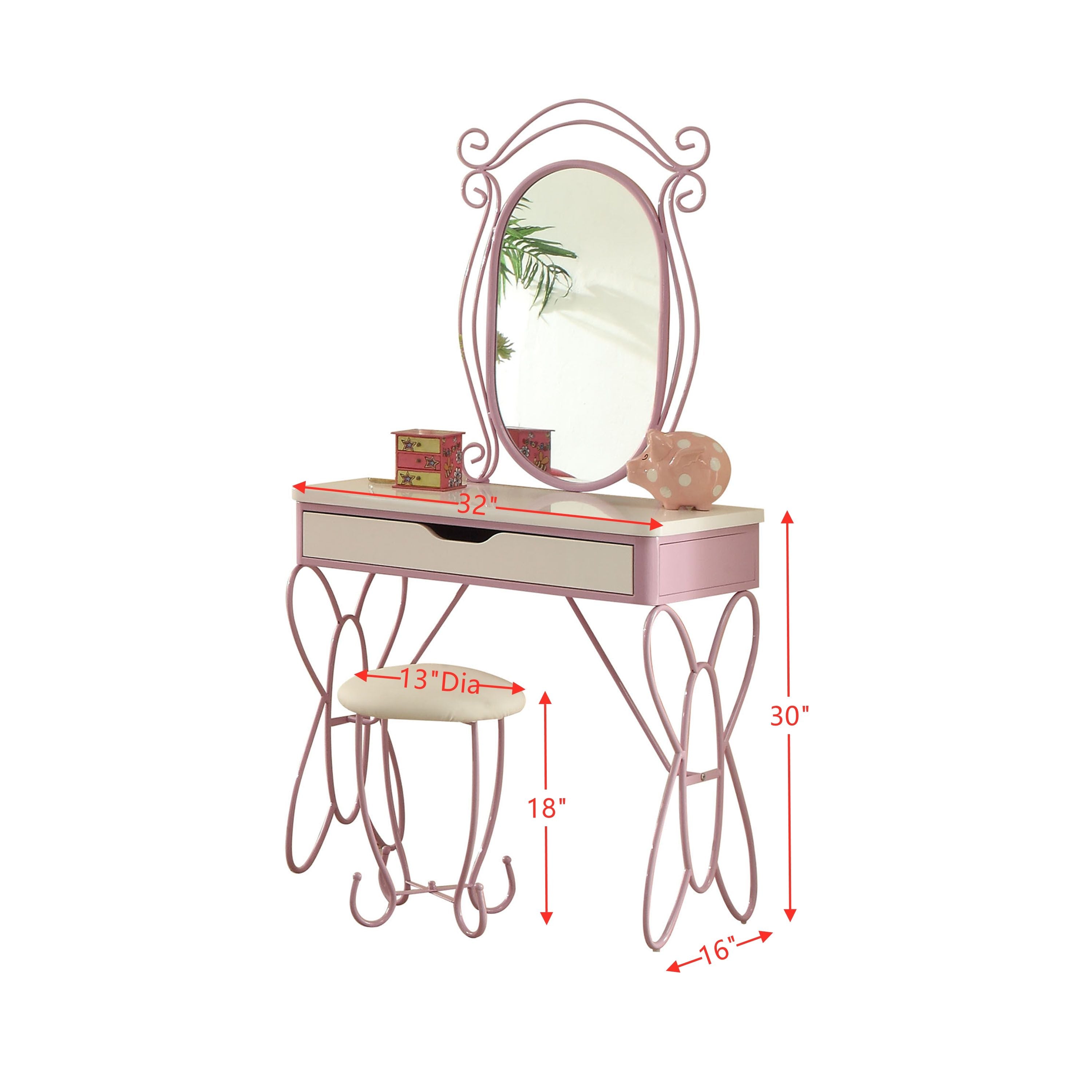AcME Priya II Vanity Set in White & Light Purple 30539(D0102H7cIFJ)