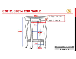 AcME Alysa End Table in Walnut 82814(D0102H7cJAJ)