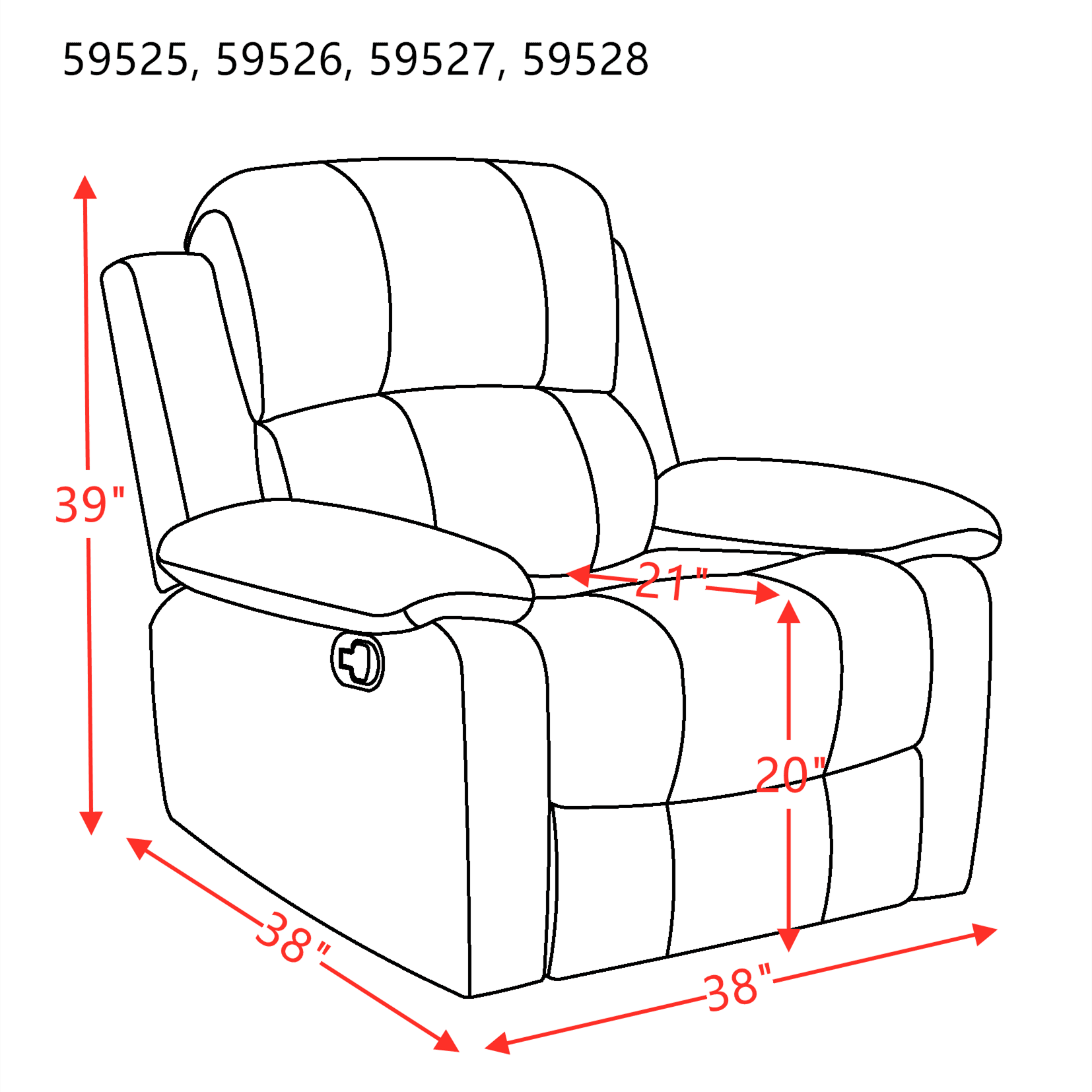 AcME Bina Recliner (Motion) in charcoal Polished Microfiber 59525(D0102H7cLHX)