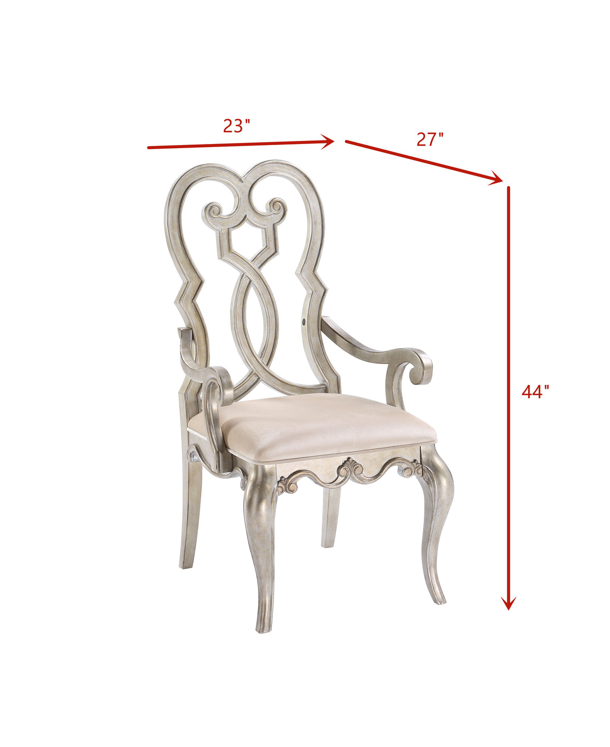 Acme Esteban Velvet Upholstered Arm Chair in Ivory